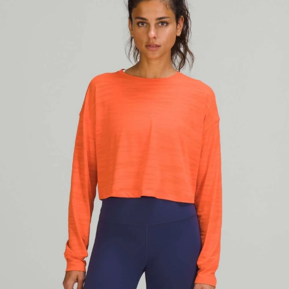 Lululemon Muscle Long Sleeve Shirt *Tiger Mesh Size 10 Warm Coral